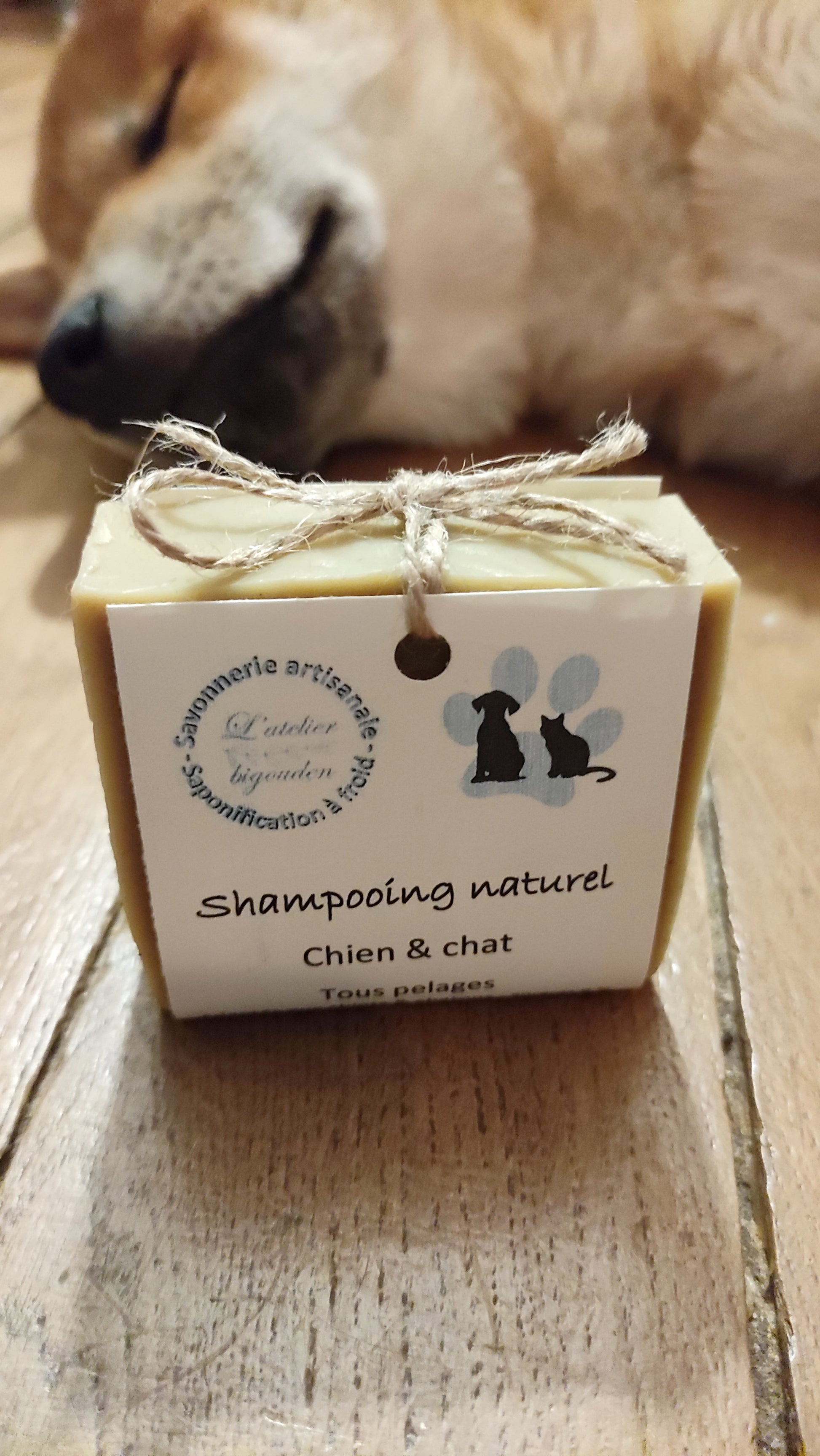 Shampooing solide saponifié à froid pour chien et chat